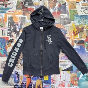 Rare Chicago White Sox Womens Zip Up Hoodie Rhinestone‎ Logo Size S